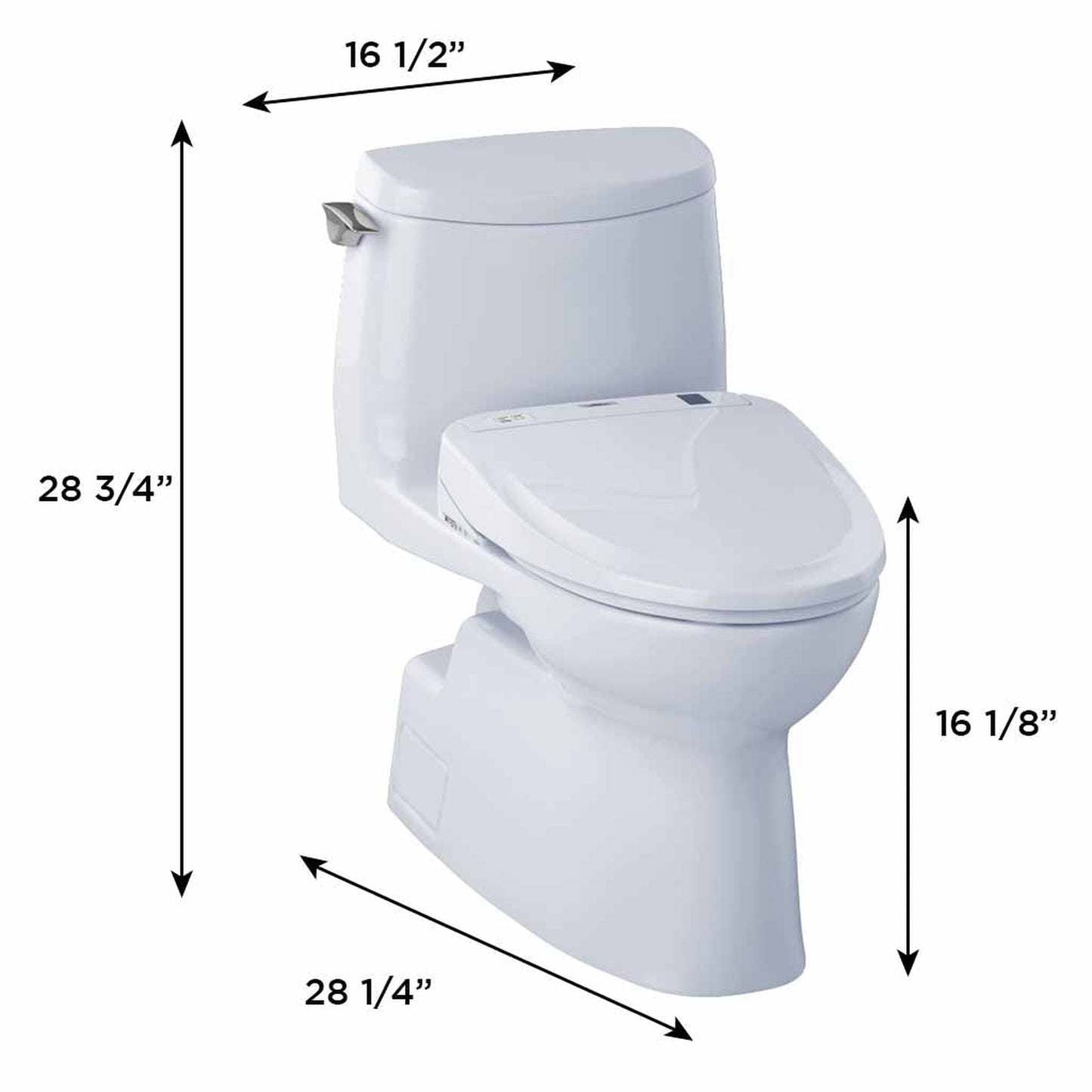 TOTO Carlyle II Cotton White 1 GPF One-Piece Elongated Toilet With WASHLET+ S350E