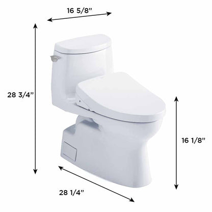 TOTO Carlyle II Cotton White 1 GPF One-Piece Elongated Toilet With WASHLET+ S550E - Without Auto Flush