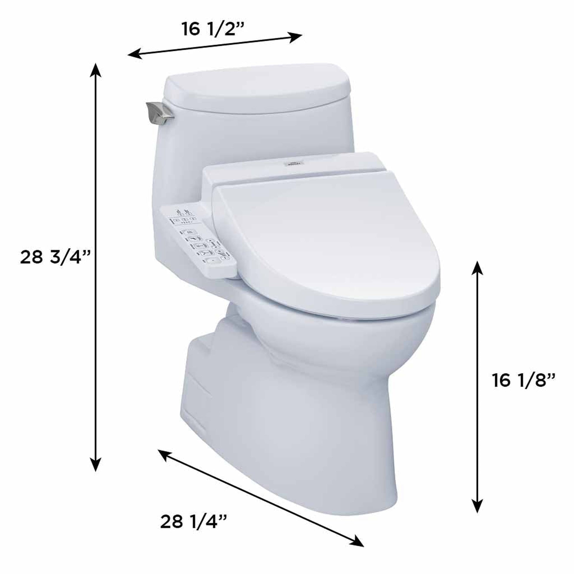 TOTO Carlyle II Cotton White 1.28 GPF One-Piece Elongated Toilet With WASHLET+ C100