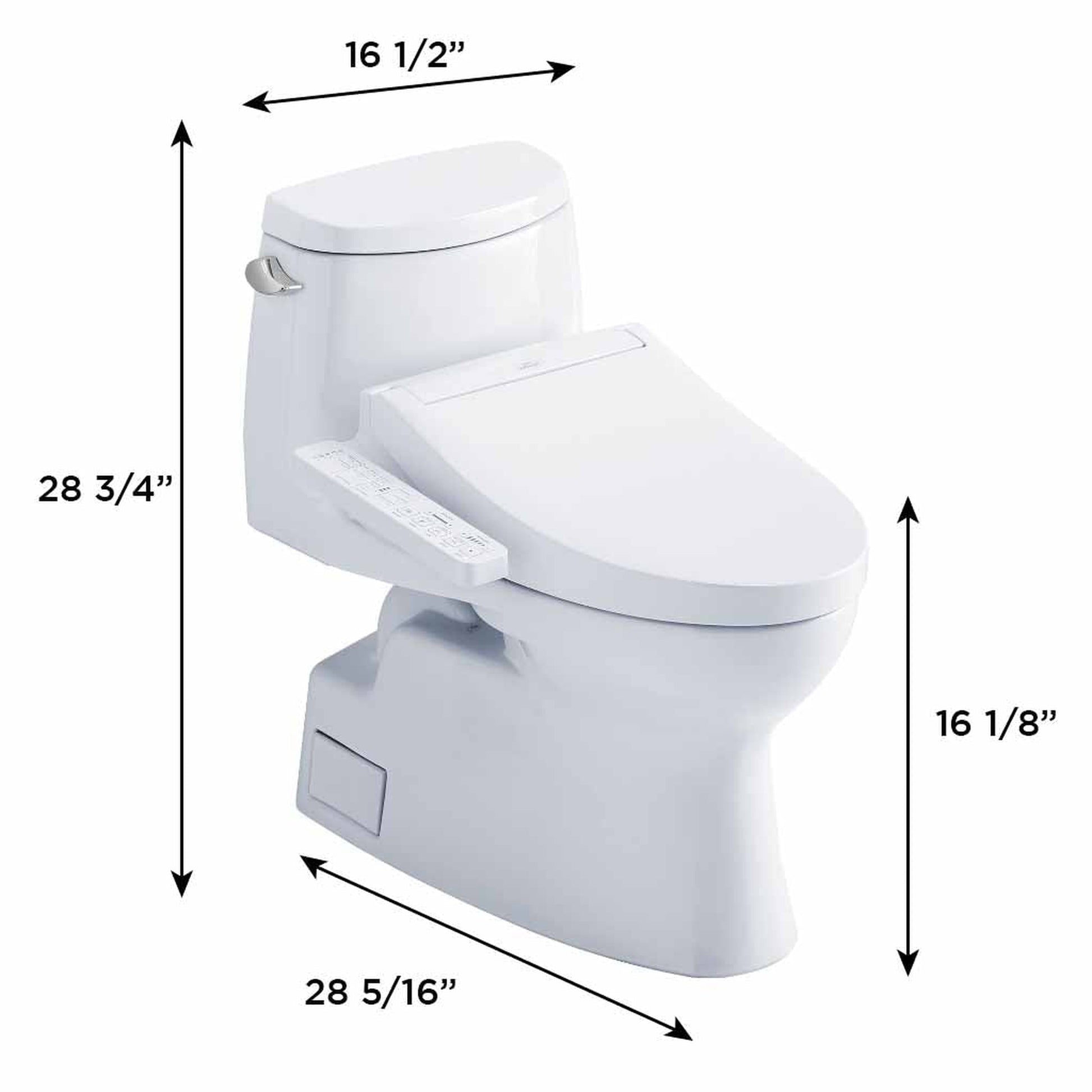 TOTO Carlyle II Cotton White 1.28 GPF One-Piece Elongated Toilet With WASHLET+ C2