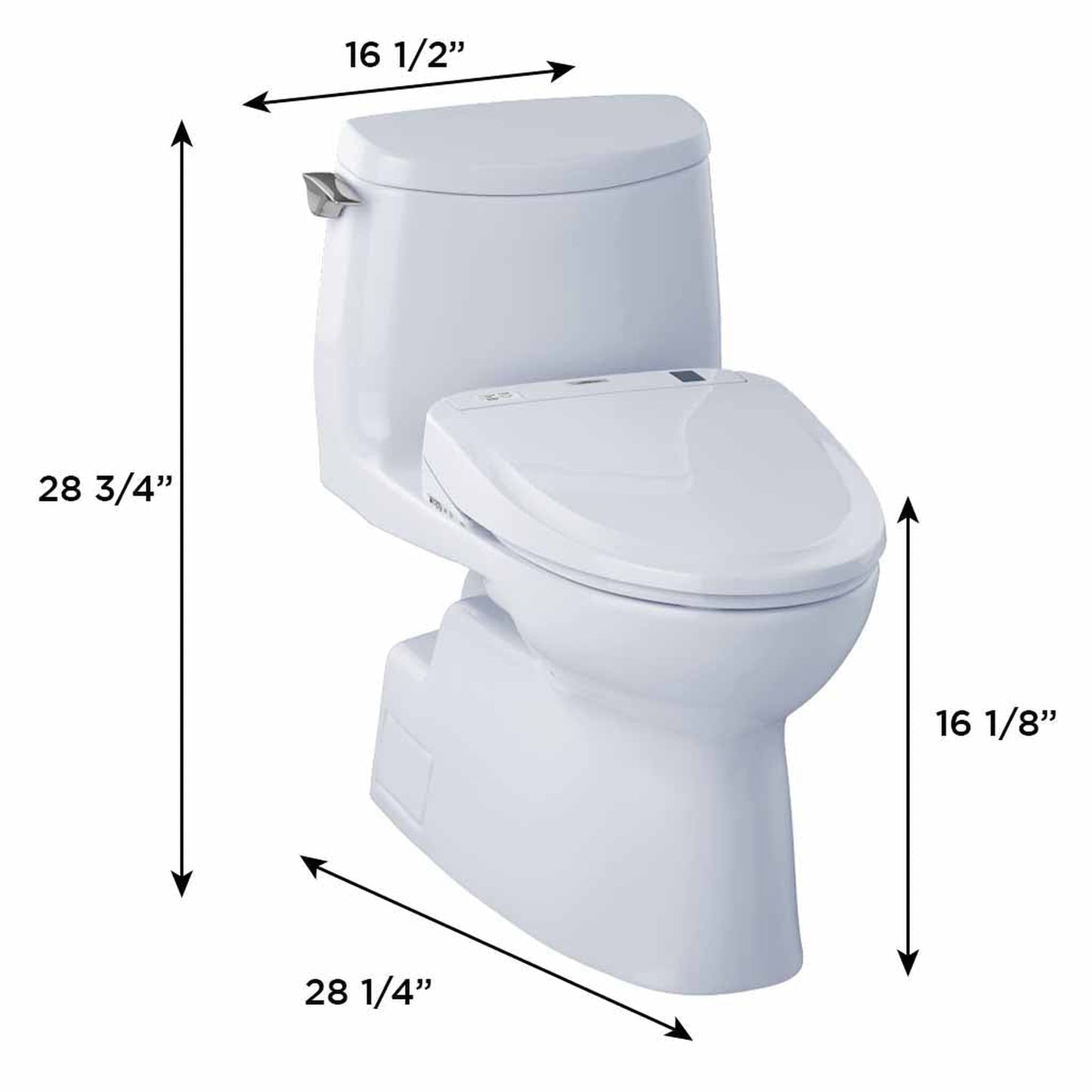 TOTO Carlyle II Cotton White 1.28 GPF One-Piece Elongated Toilet With WASHLET+ S300E