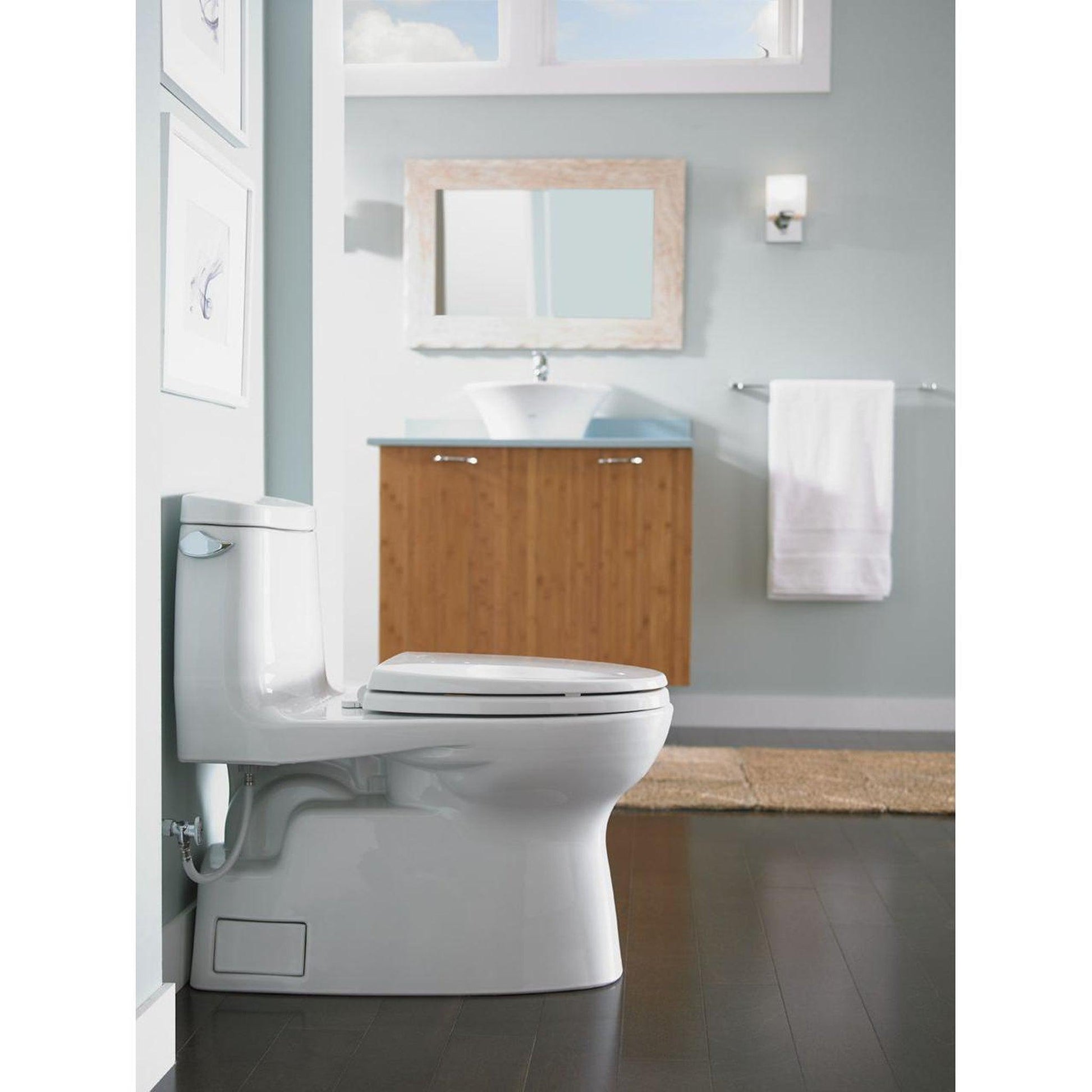 TOTO Carlyle II Cotton White One-Piece 1.28 GPF Elongated Toilet - SoftClose Seat Included (Left Hand Lever)