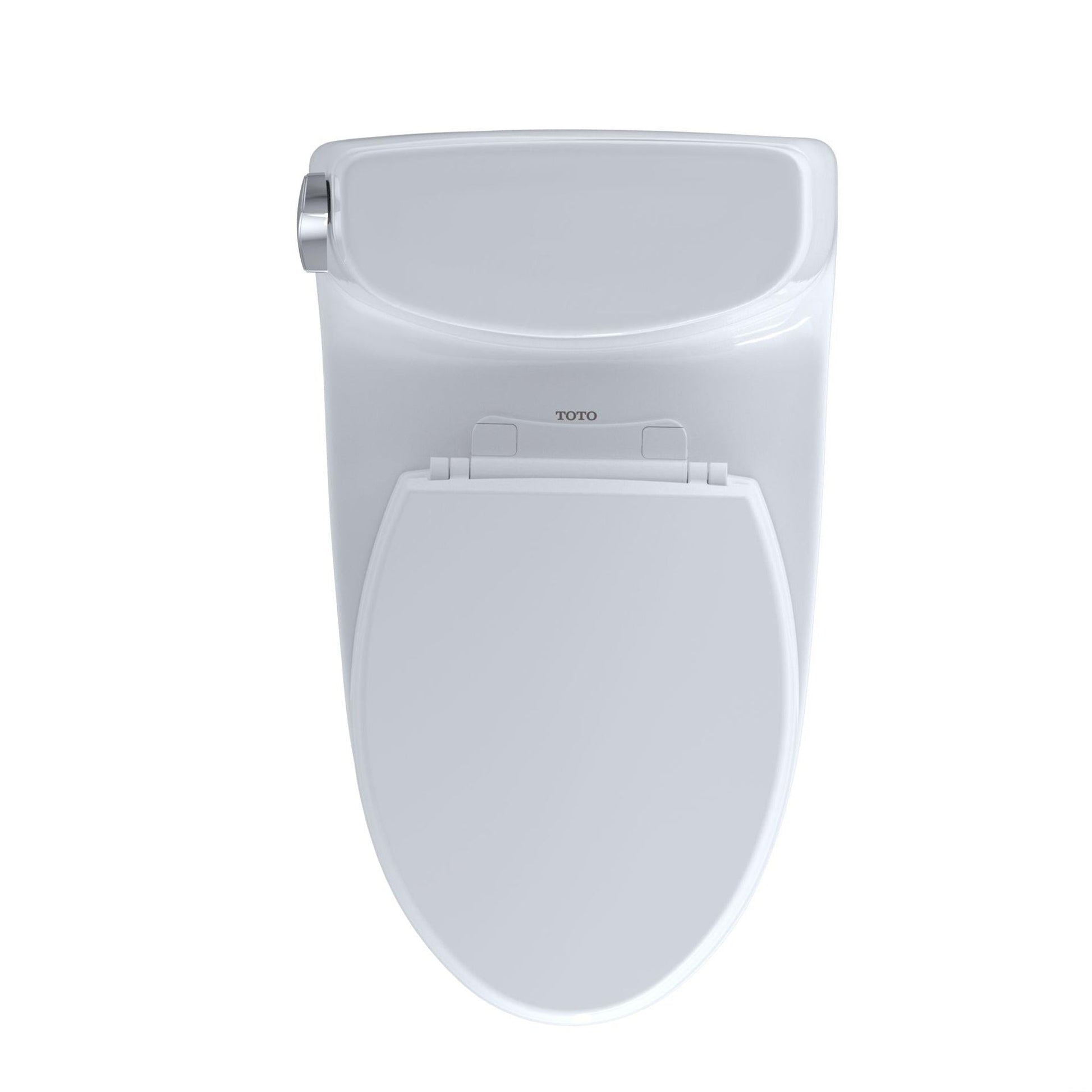 TOTO Carlyle II Cotton White One-Piece 1.28 GPF Elongated Toilet - SoftClose Seat Included (Left Hand Lever)