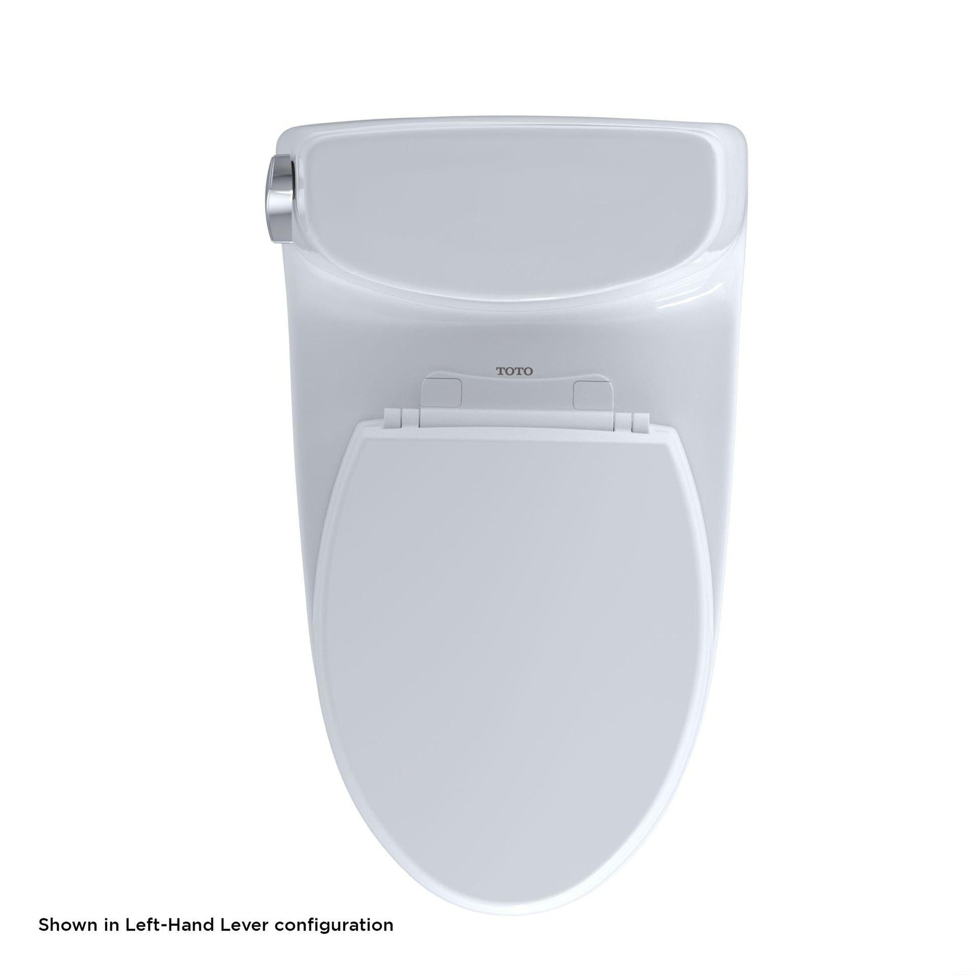 TOTO Carlyle II Cotton White One-Piece 1.28 GPF Elongated Toilet - SoftClose Seat Included (Right Hand Lever)