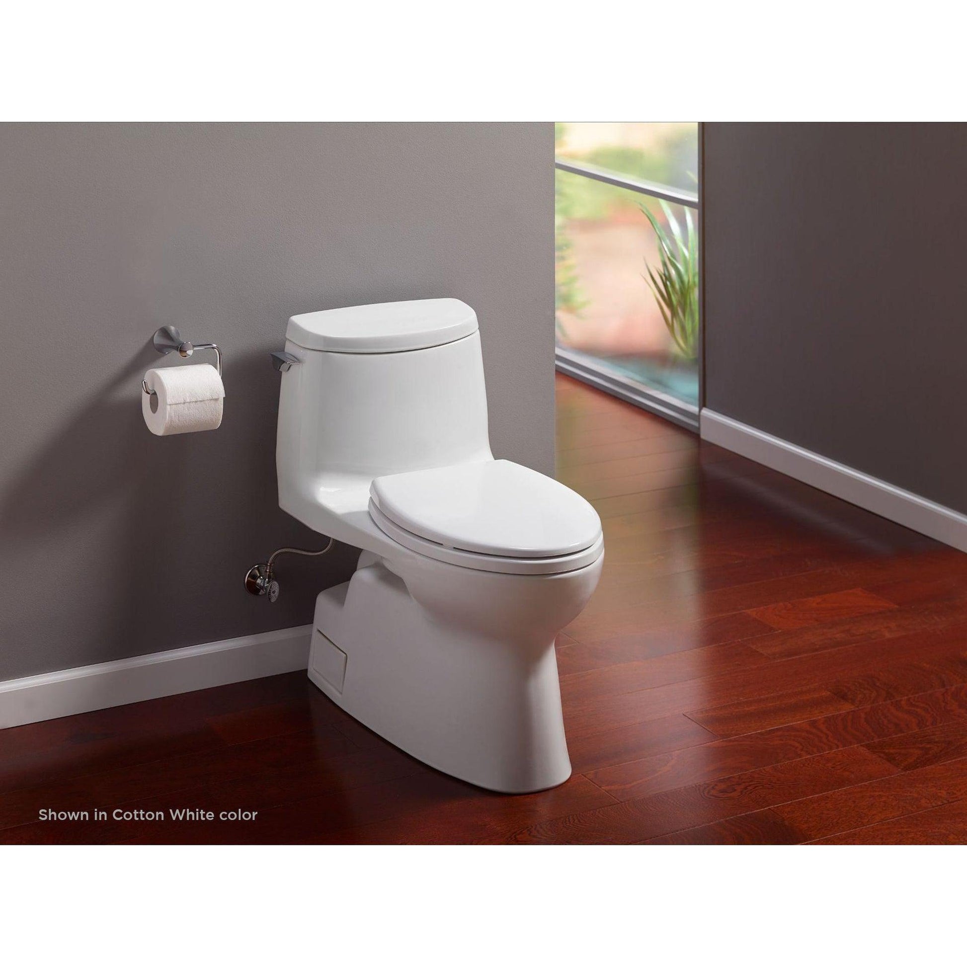 TOTO Carlyle II Sedona Beige One-Piece 1 GPF Elongated Toilet With SoftClose Seat