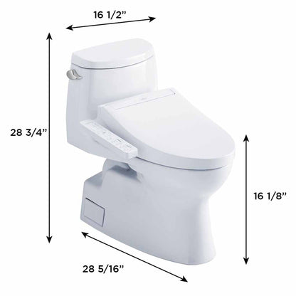 TOTO Carolina II Cotton White 1.28 GPF One-Piece Elongated Toilet With WASHLET+ C2