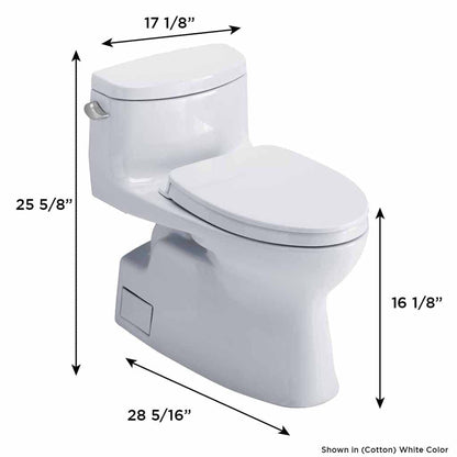 TOTO Carolina II Ebony One-Piece 1.28 GPF Elongated Toilet With WASHLET+ Connection - SoftClose Seat Included