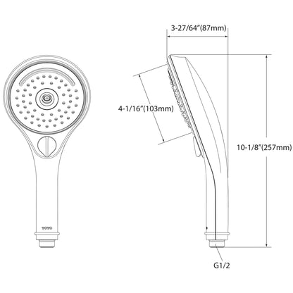 TOTO Classic Series Polished Chrome 2.0 GPM Multi Function Aero Handshower