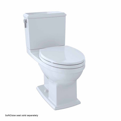 TOTO Conelly Cotton White 1.28 GPF and 0.9 GPF Dual-Flush Two-Piece Elongated Toilet Bowl - Left Hand Lever