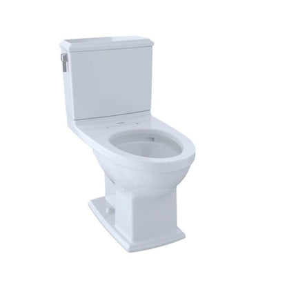 TOTO Conelly Cotton White 1.28 GPF and 0.9 GPF Dual-Flush Two-Piece Elongated Toilet Bowl - Left Hand Lever