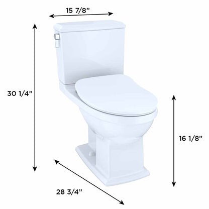 TOTO Connelly Cotton White 1.28 GPF and 0.9 GPF Dual-Flush Elongated Chair Height Two-Piece Toilet With WASHLET+ Connection - Slim SoftClose Seat Included