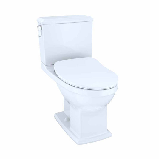 TOTO Connelly Cotton White 1.28 GPF and 0.9 GPF Dual-Flush Elongated Chair Height Two-Piece Toilet With WASHLET+ Connection - Slim SoftClose Seat Included