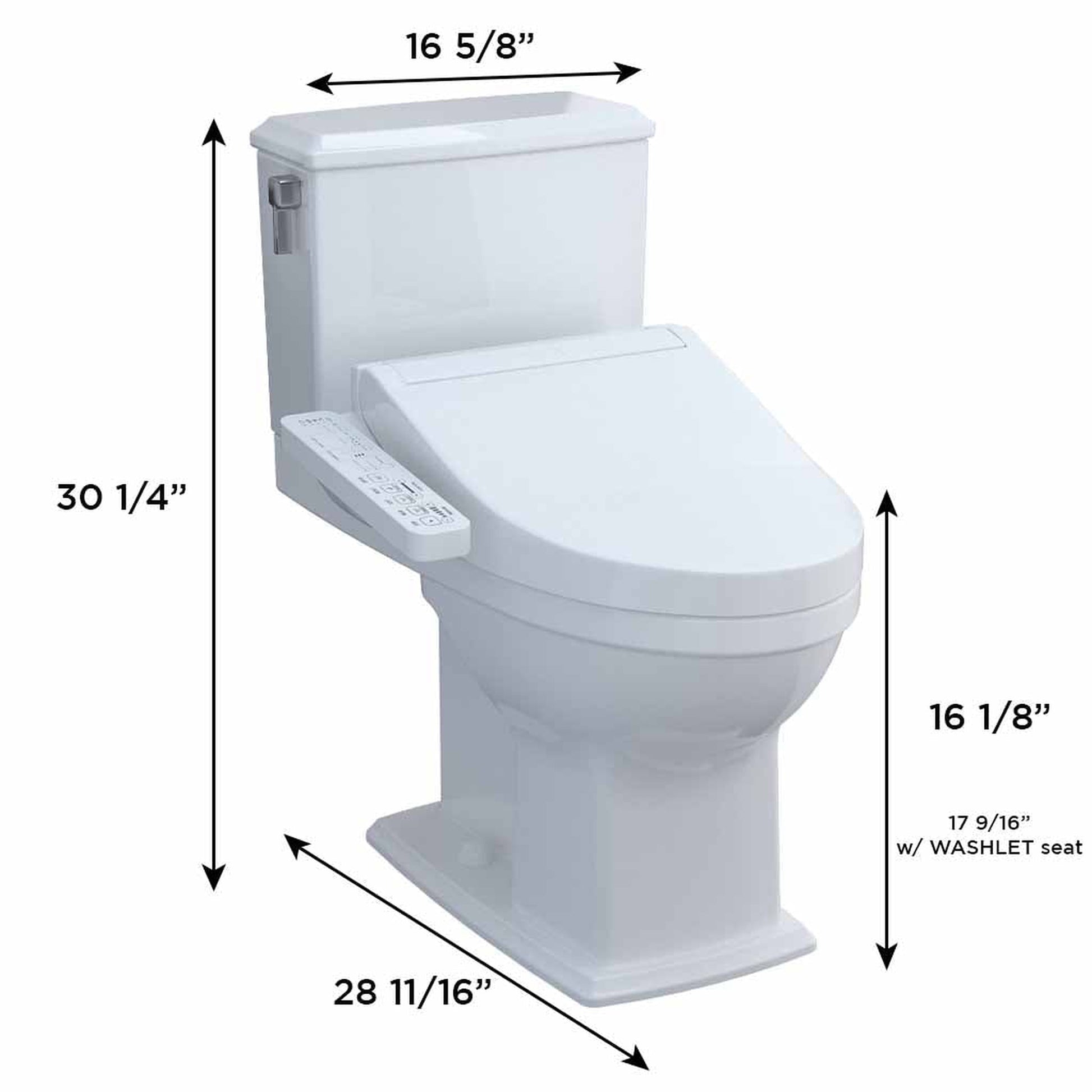 TOTO Connelly Cotton White 1.28 GPF and 0.9 GPF Dual-Flush Elongated Two-Piece Toilet With WASHLET+ C2
