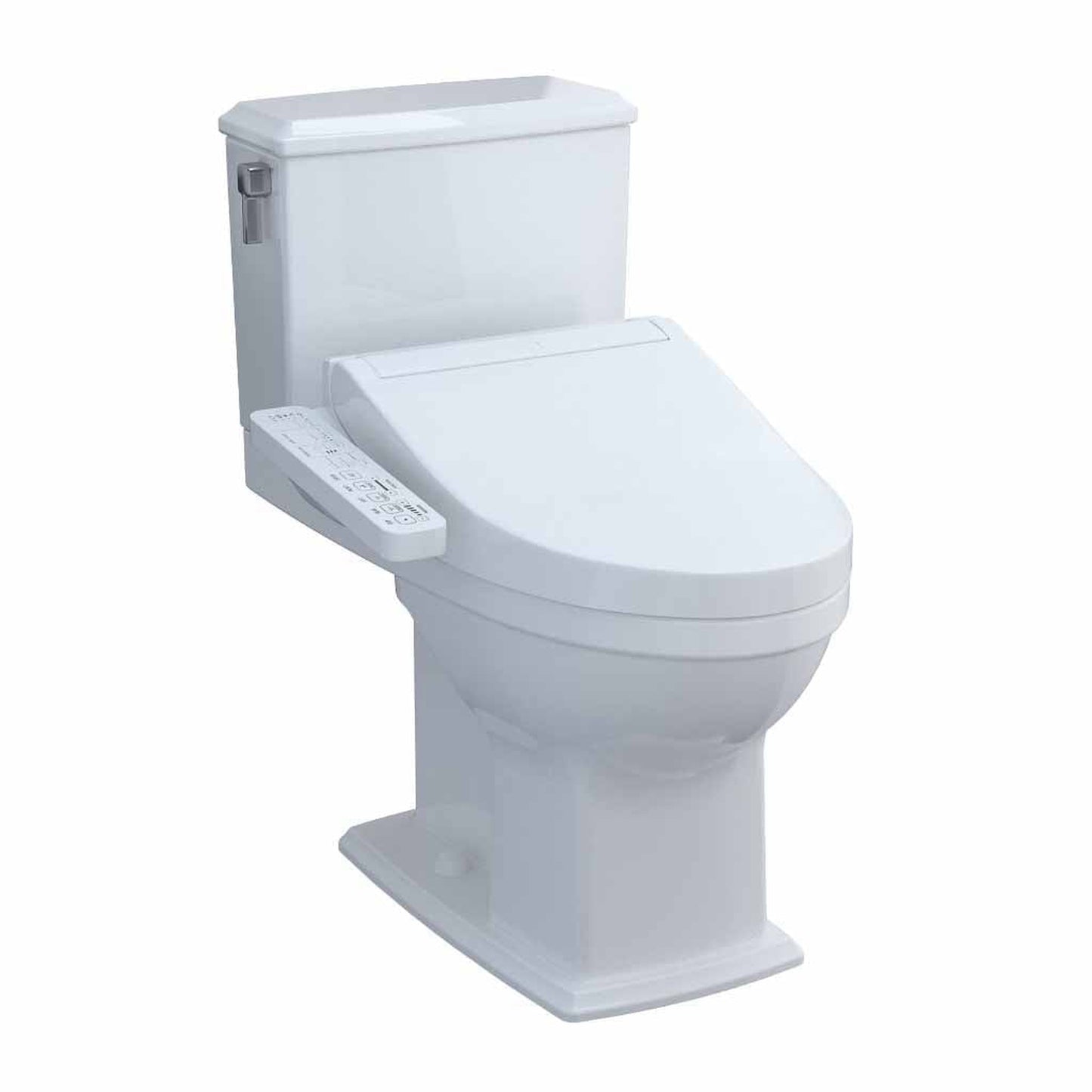 TOTO Connelly Cotton White 1.28 GPF and 0.9 GPF Dual-Flush Elongated Two-Piece Toilet With WASHLET+ C2