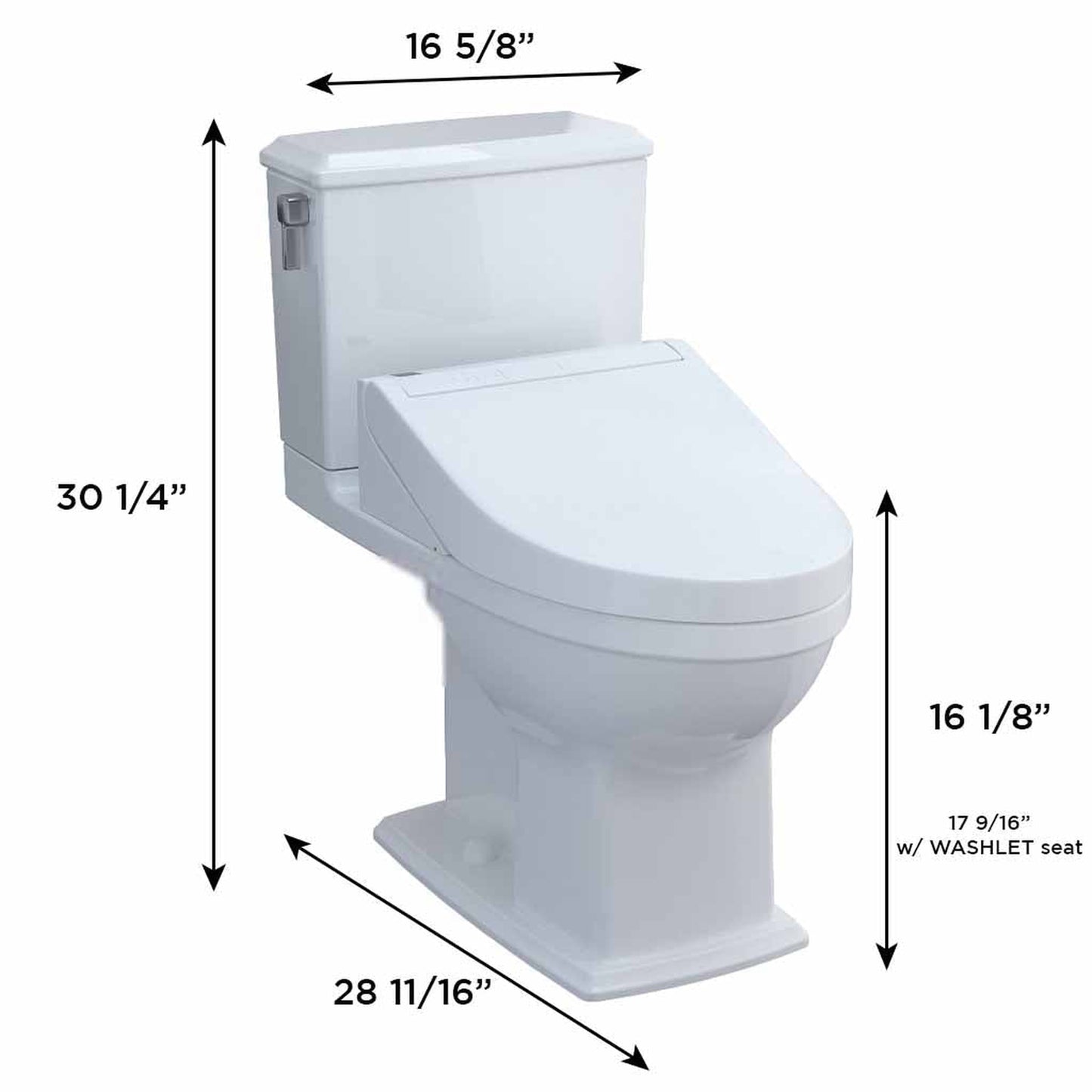 TOTO Connelly Cotton White 1.28 GPF and 0.9 GPF Dual-Flush Elongated Two-Piece Toilet With WASHLET+ C5