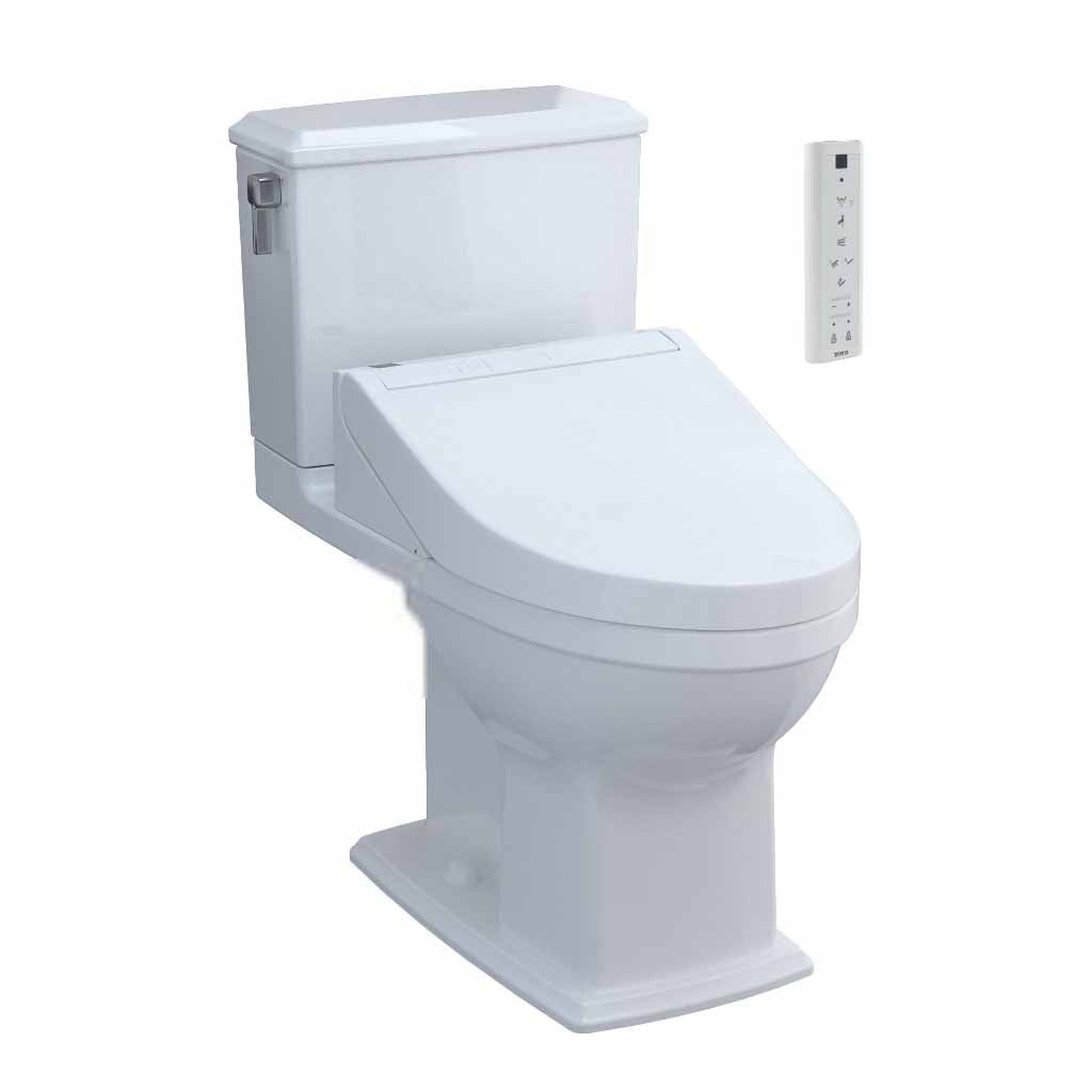 TOTO Connelly Cotton White 1.28 GPF and 0.9 GPF Dual-Flush Elongated Two-Piece Toilet With WASHLET+ C5
