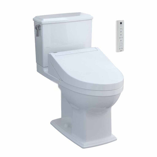 TOTO Connelly Cotton White 1.28 GPF and 0.9 GPF Dual-Flush Elongated Two-Piece Toilet With WASHLET+ C5