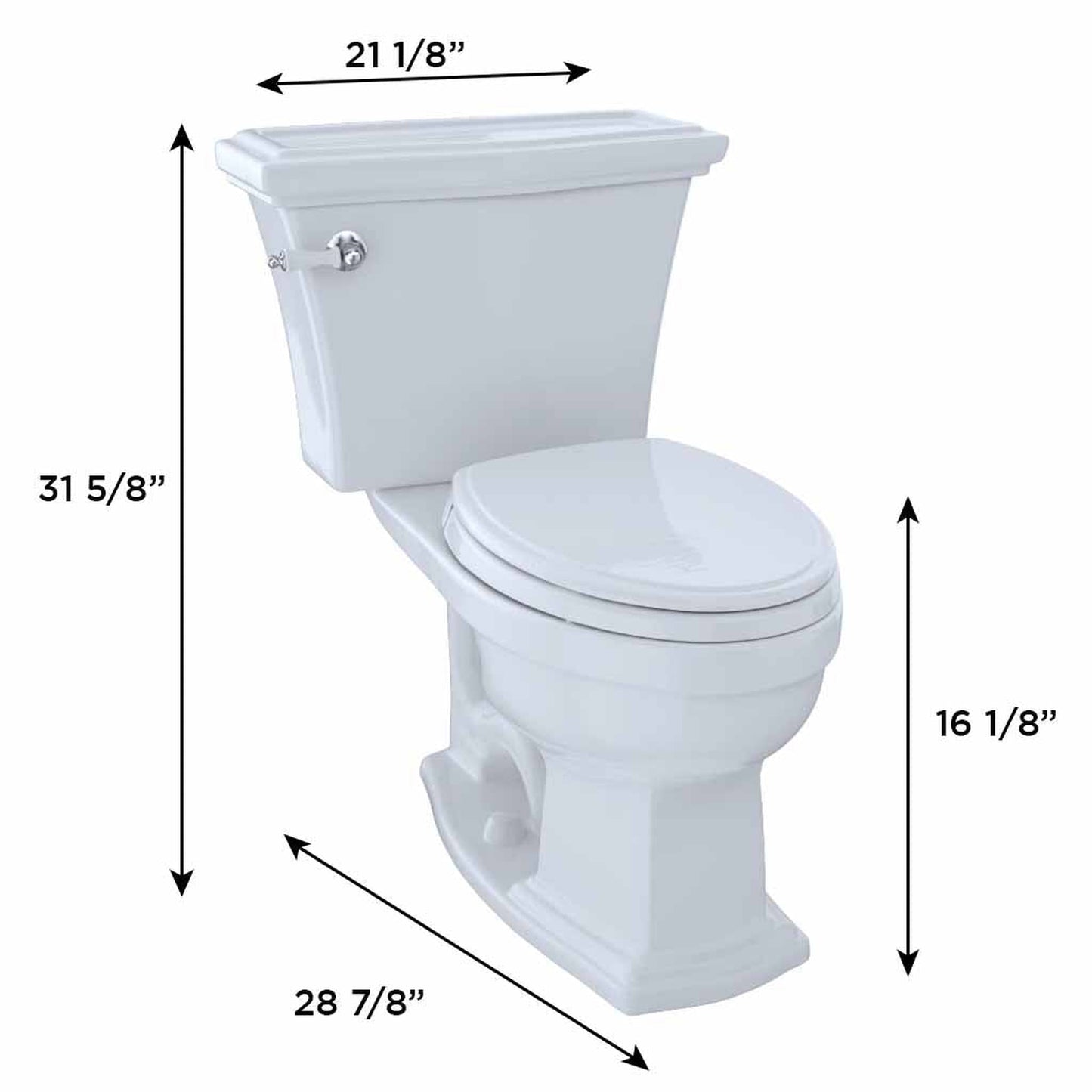 TOTO Eco Clayton Cotton White Two-Piece 1.28 GPF Elongated Toilet