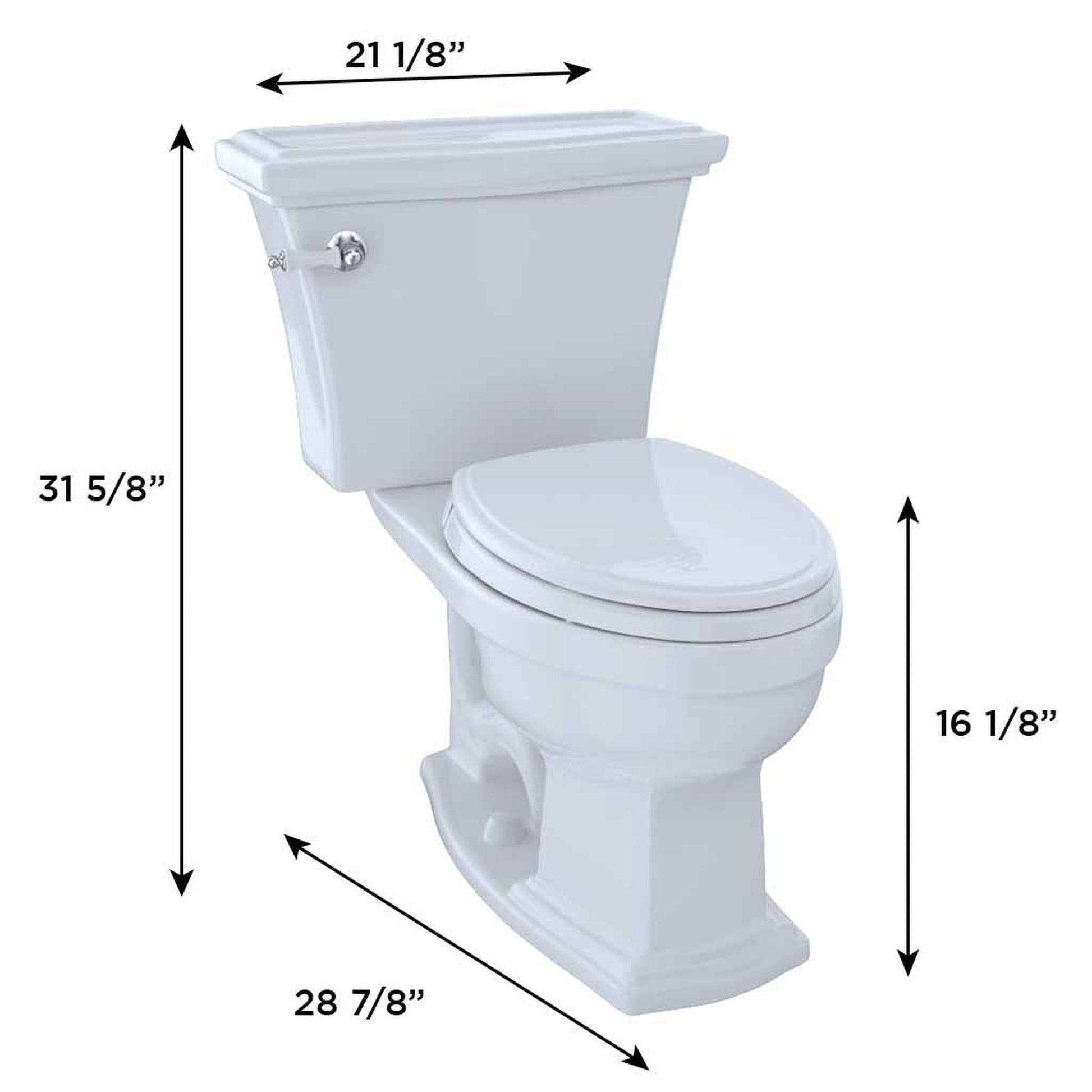 TOTO Eco Clayton Cotton White Two-Piece 1.28 GPF Elongated Toilet