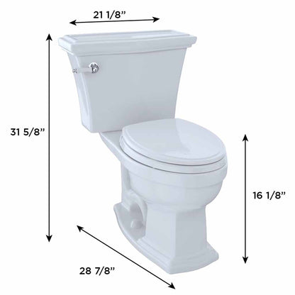 TOTO Eco Clayton Cotton White Two-Piece 1.28 GPF Elongated Toilet