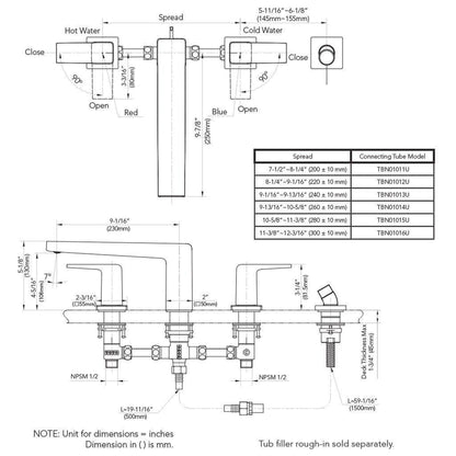 TOTO GB Polished Chrome Four-Hole Double-Handle Deck-Mounted Roman Tub Faucet Trim
