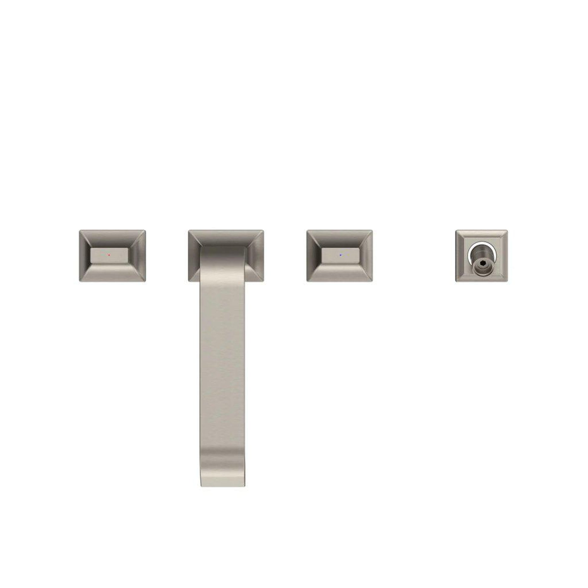 TOTO GC Brushed Nickel Four-Hole Double-Handle Deck-Mounted Roman Tub Filler With Handshower Outlet