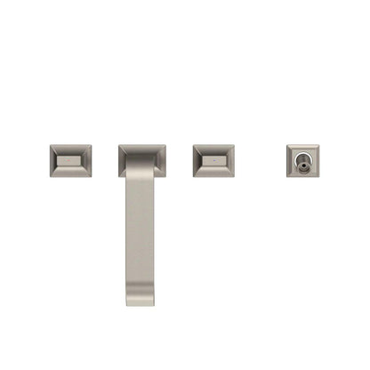 TOTO GC Brushed Nickel Four-Hole Double-Handle Deck-Mounted Roman Tub Filler With Handshower Outlet