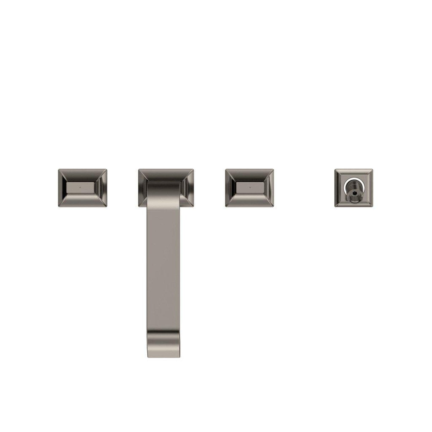 TOTO GC Polished Nickel Four-Hole Double-Handle Deck-Mounted Roman Tub Filler With Handshower Outlet