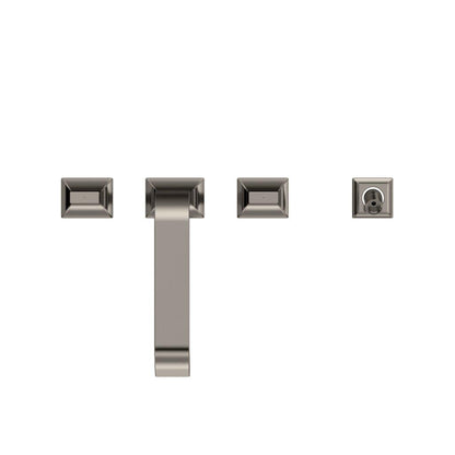 TOTO GC Polished Nickel Four-Hole Double-Handle Deck-Mounted Roman Tub Filler With Handshower Outlet