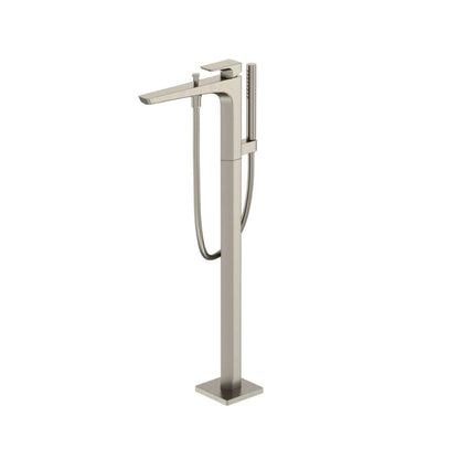 TOTO GE Brushed Nickel Floor Mounted Freestanding Tub Filler With Handshower
