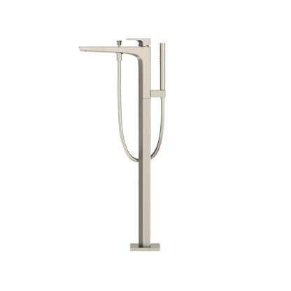 TOTO GE Brushed Nickel Floor Mounted Freestanding Tub Filler With Handshower