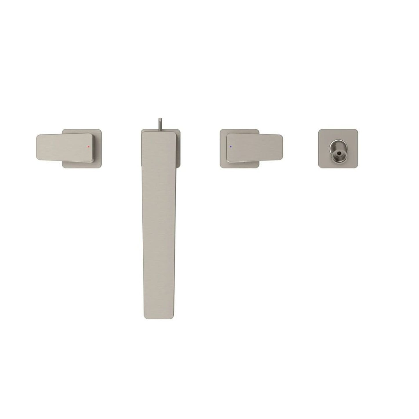 TOTO GE Brushed Nickel Four-Hole Double-Handle Deck-Mounted Roman Tub Filler With Handshower Outlet