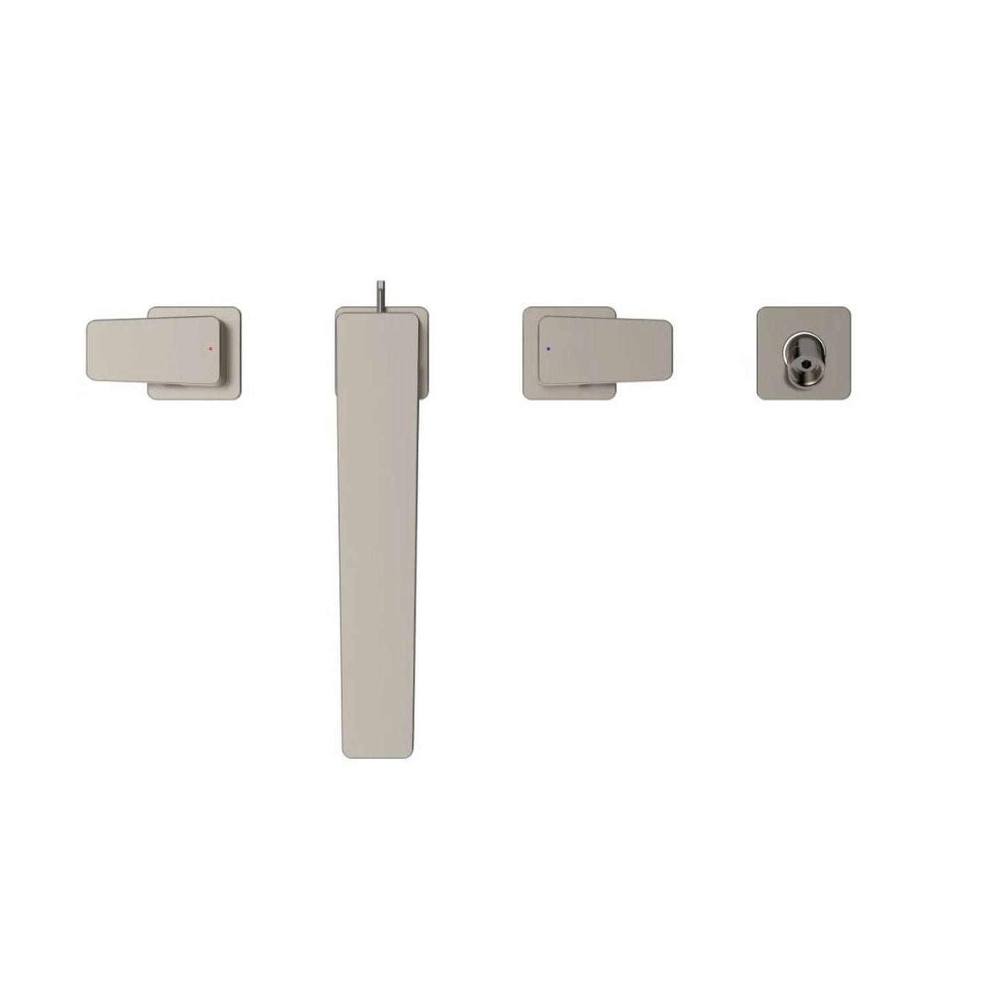 TOTO GE Polished Nickel Four-Hole Double-Handle Deck-Mounted Roman Tub Filler With Handshower Outlet