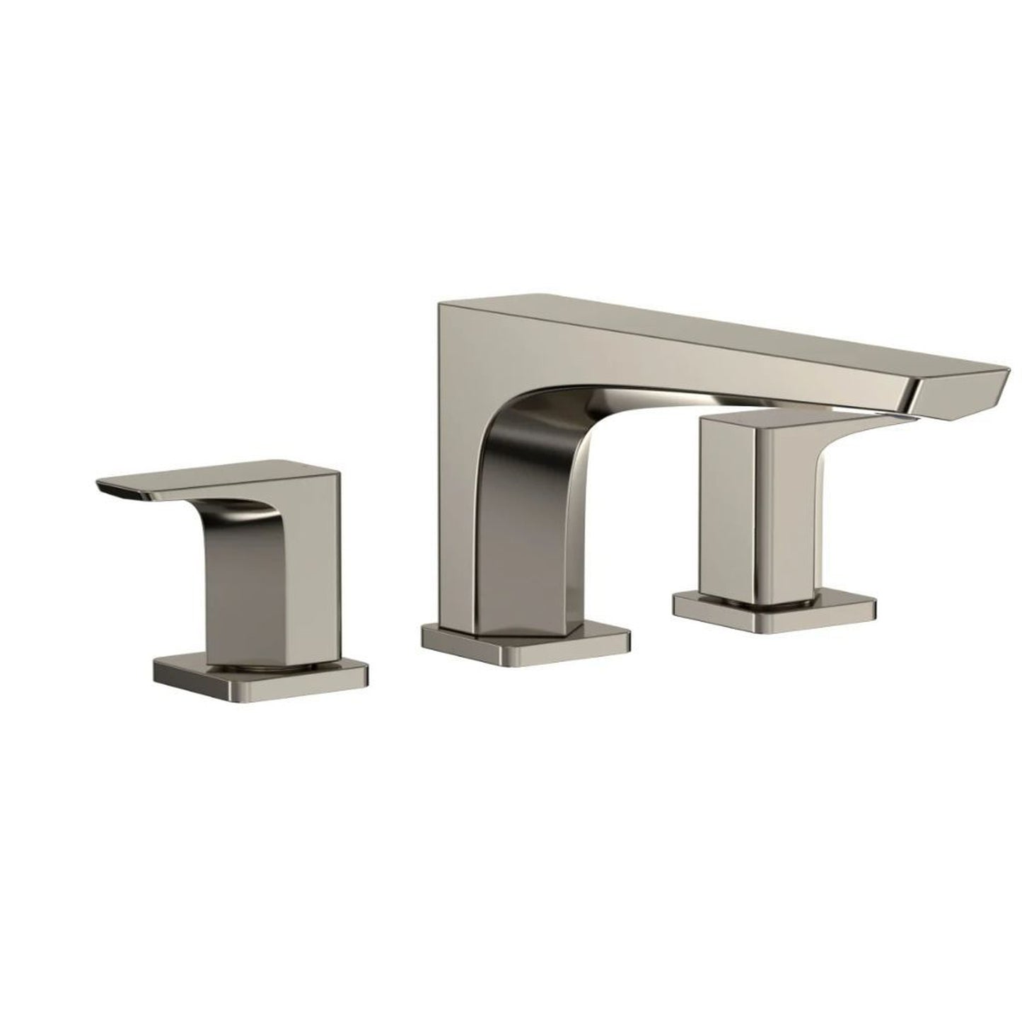 TOTO GE Polished Nickel Three-Hole Double-Handle Deck-Mounted Roman Tub Filler