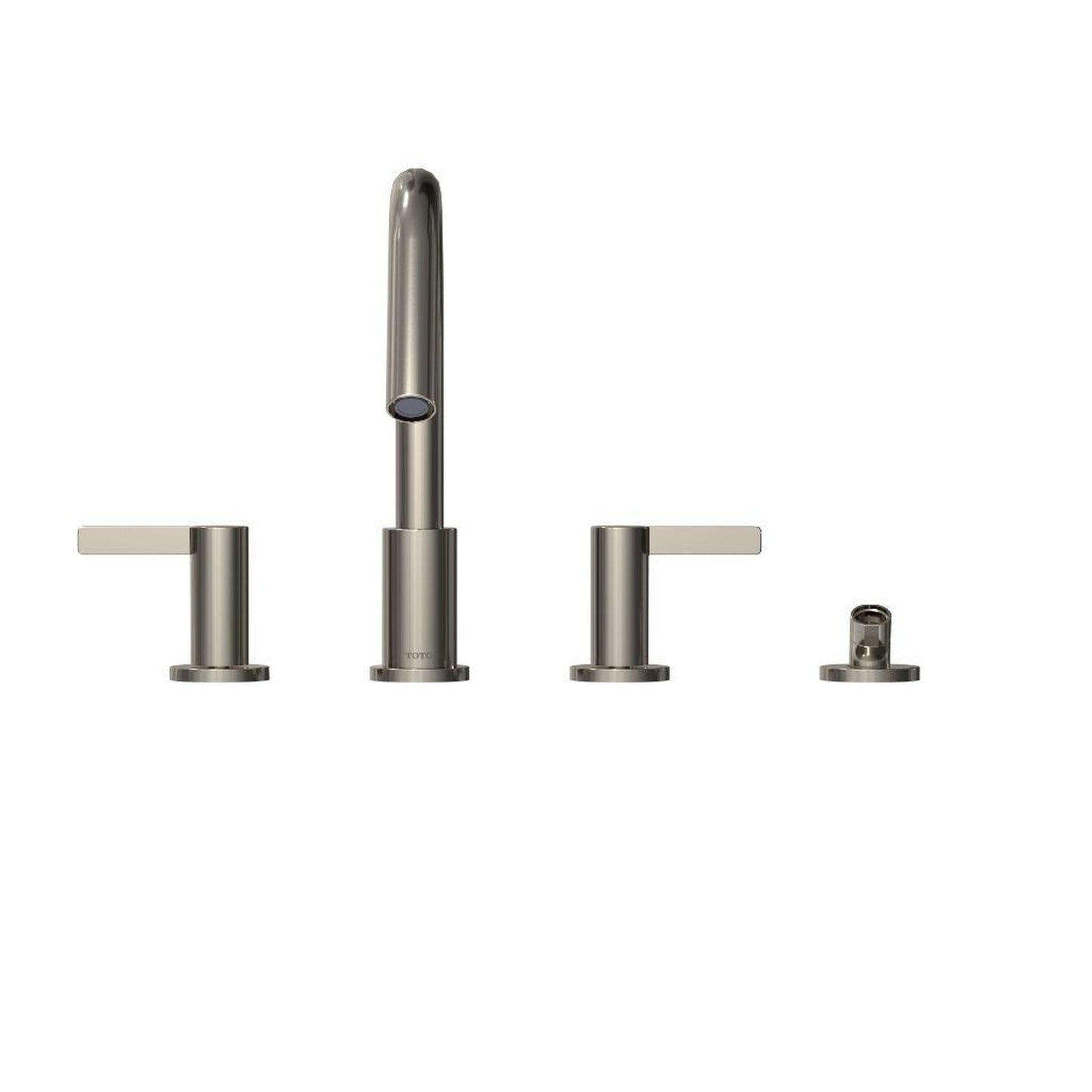 TOTO GF Polished Nickel Double-Handle Deck-Mounted Lever Handles Roman Tub Filler With Handshower Outlet