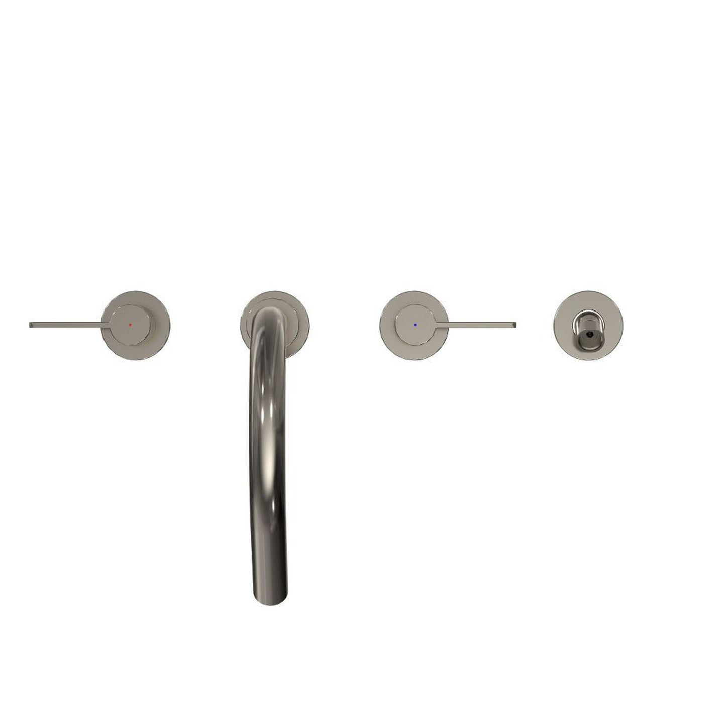 TOTO GF Polished Nickel Double-Handle Deck-Mounted Lever Handles Roman Tub Filler With Handshower Outlet