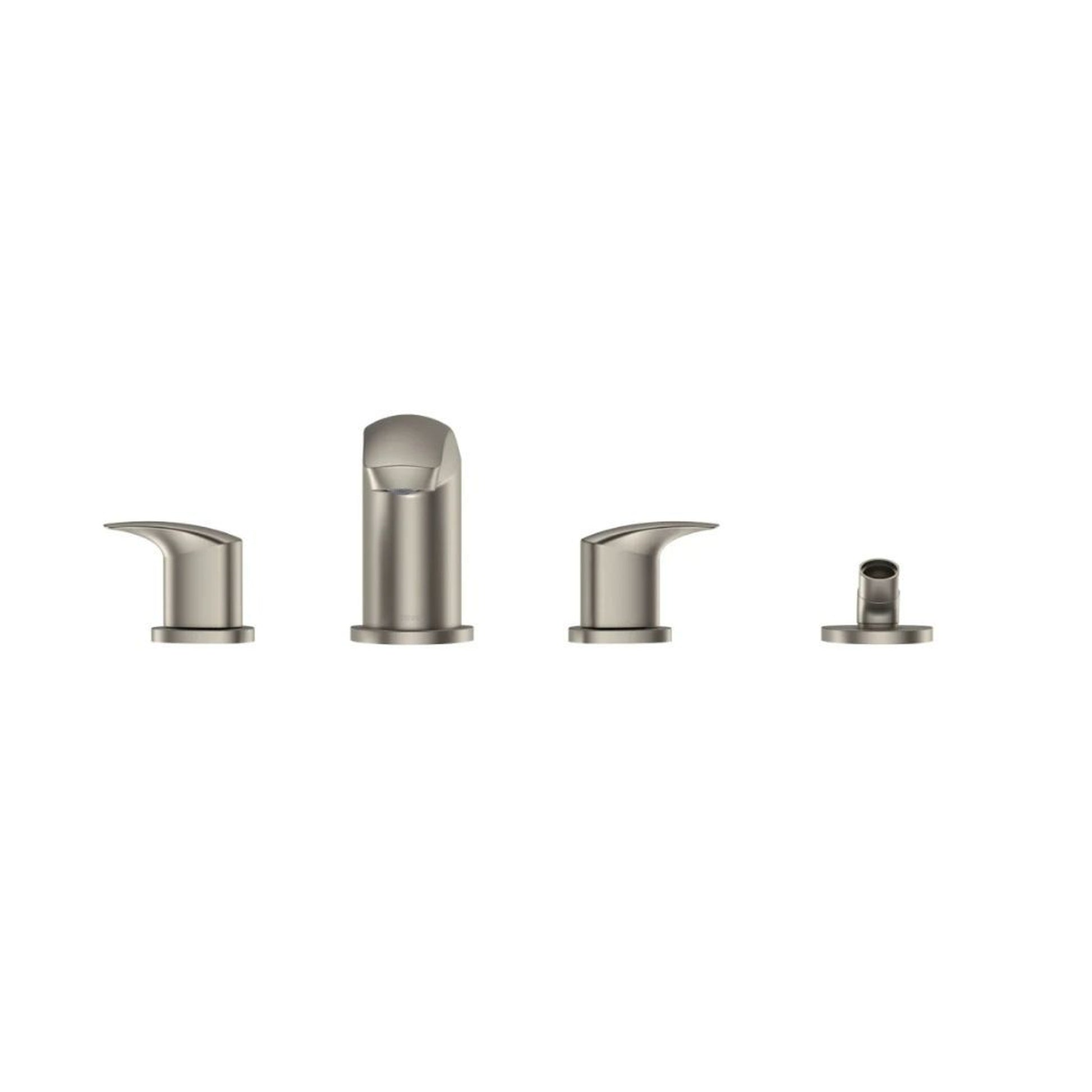 TOTO GM Brushed Nickel Double-Handle Deck-Mounted Roman Tub Filler With Handshower Outlet