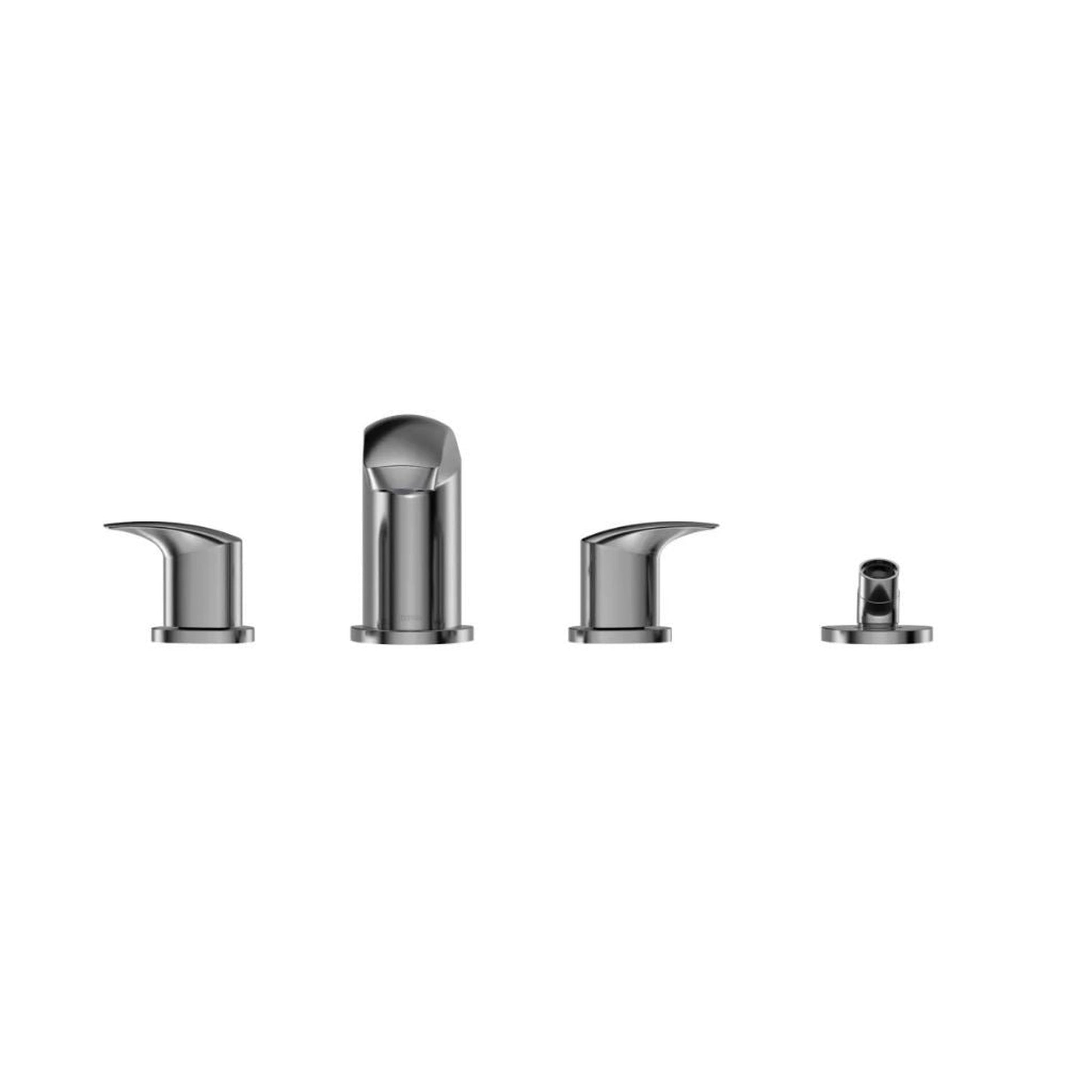 TOTO GM Polished Chrome Double-Handle Deck-Mounted Roman Tub Filler With Handshower Outlet