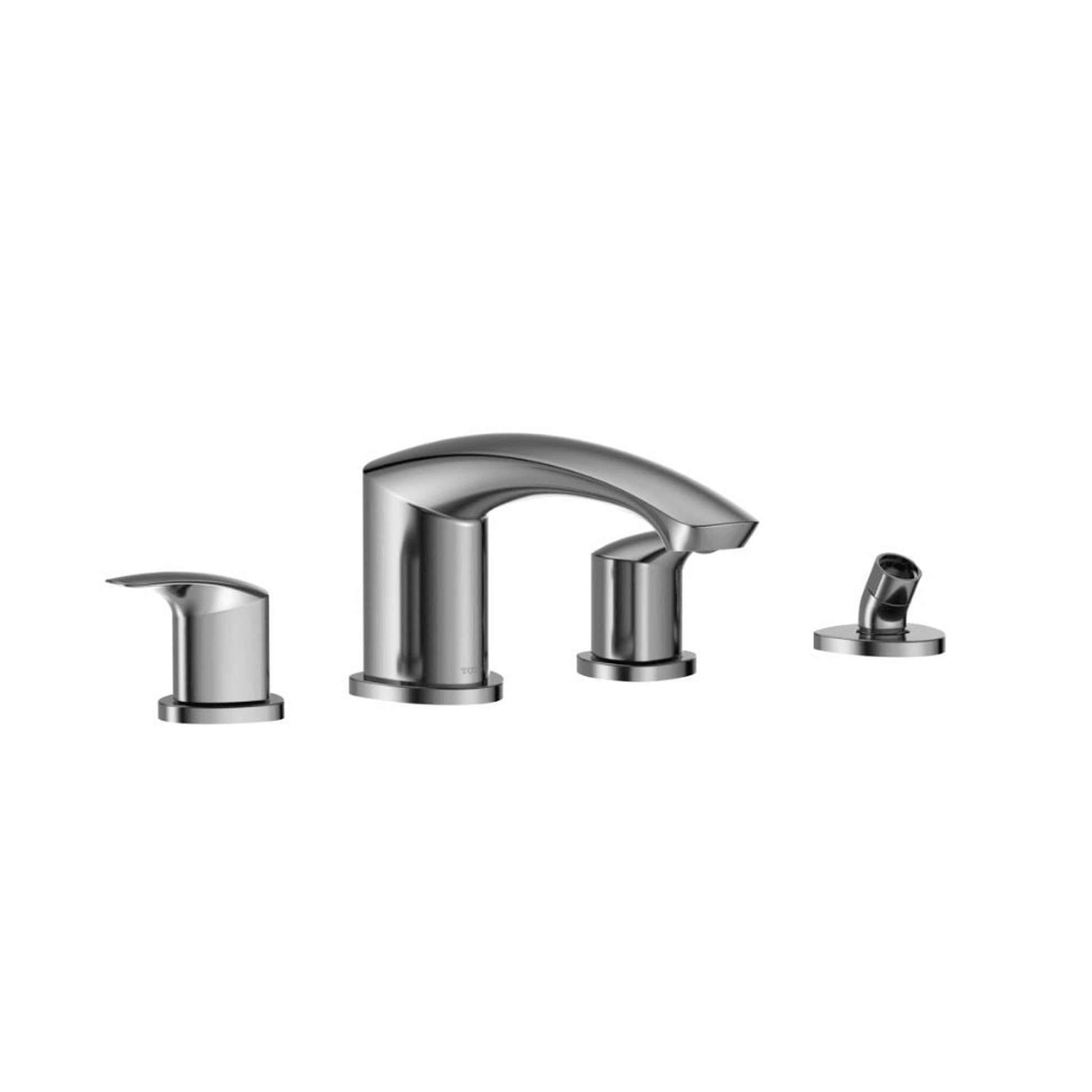 TOTO GM Polished Chrome Double-Handle Deck-Mounted Roman Tub Filler With Handshower Outlet
