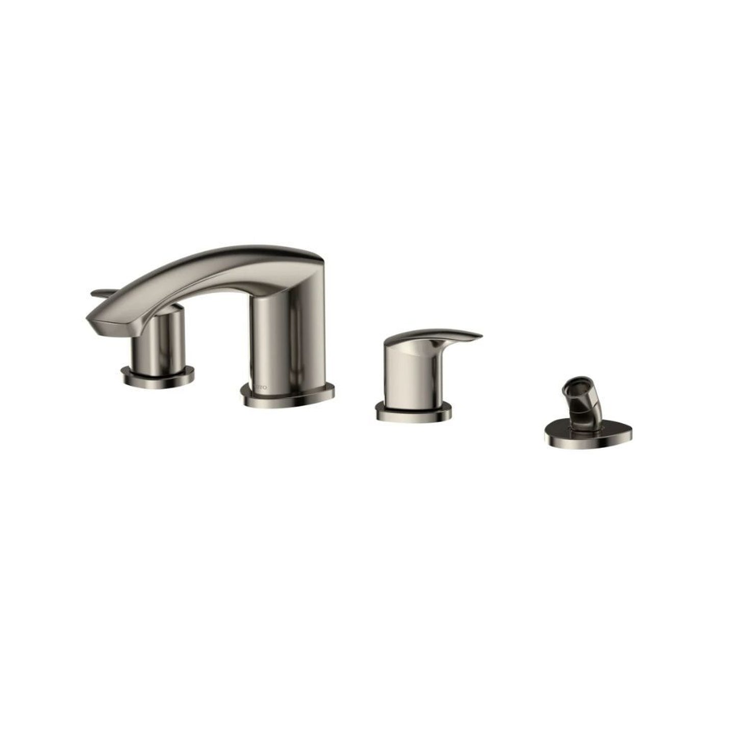TOTO GM Polished Nickel Double-Handle Deck-Mounted Roman Tub Filler With Handshower Outlet