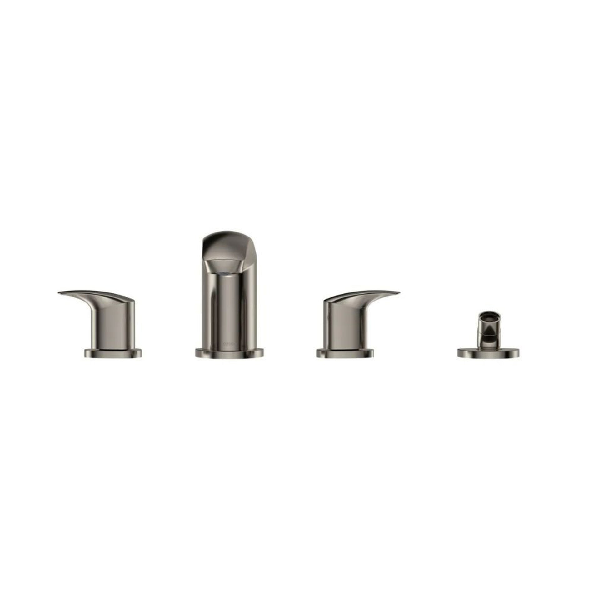 TOTO GM Polished Nickel Double-Handle Deck-Mounted Roman Tub Filler With Handshower Outlet