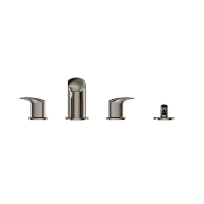 TOTO GM Polished Nickel Double-Handle Deck-Mounted Roman Tub Filler With Handshower Outlet