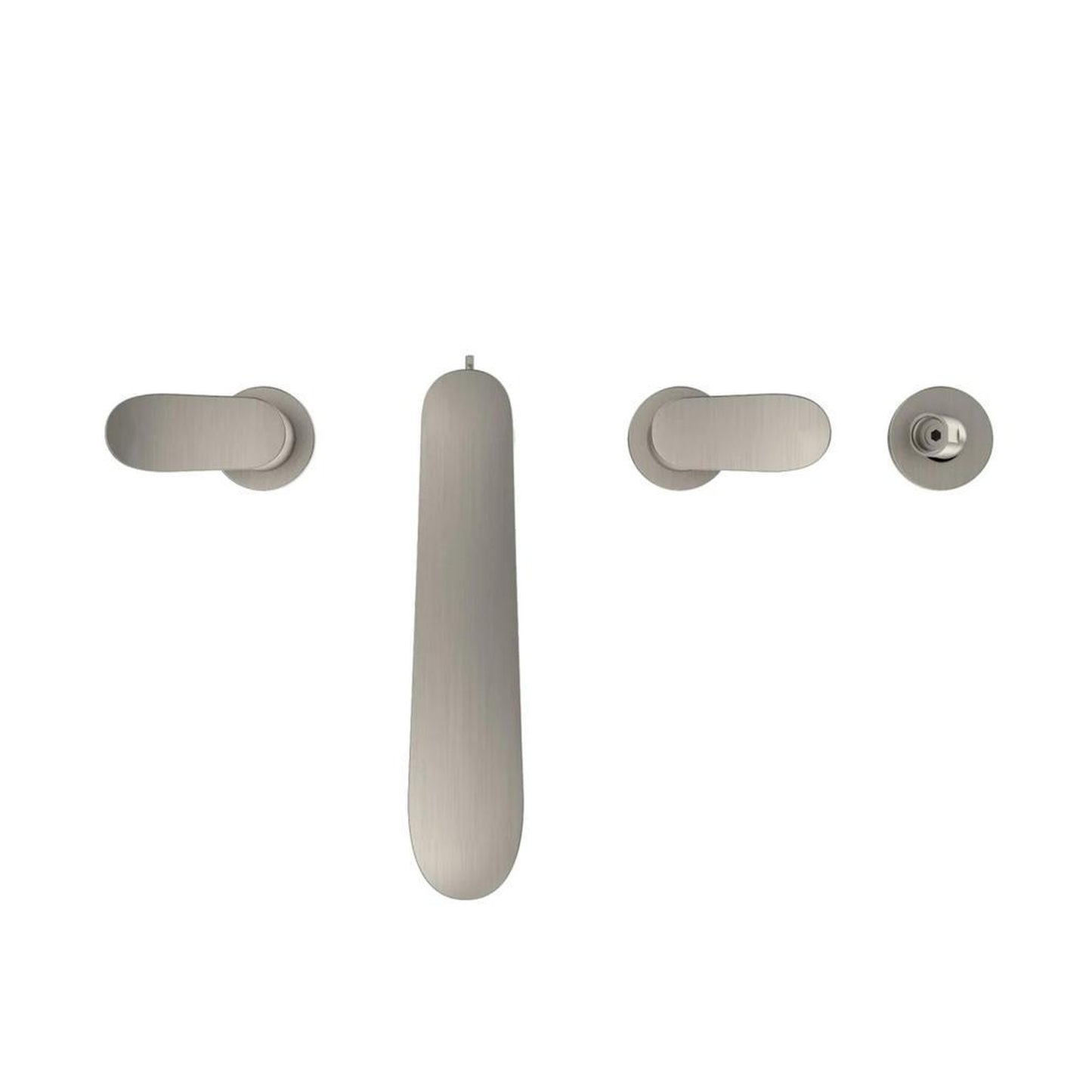 TOTO GO Brushed Nickel Four-Hole Double-Handle Deck-Mounted Roman Tub Filler With Handshower Outlet