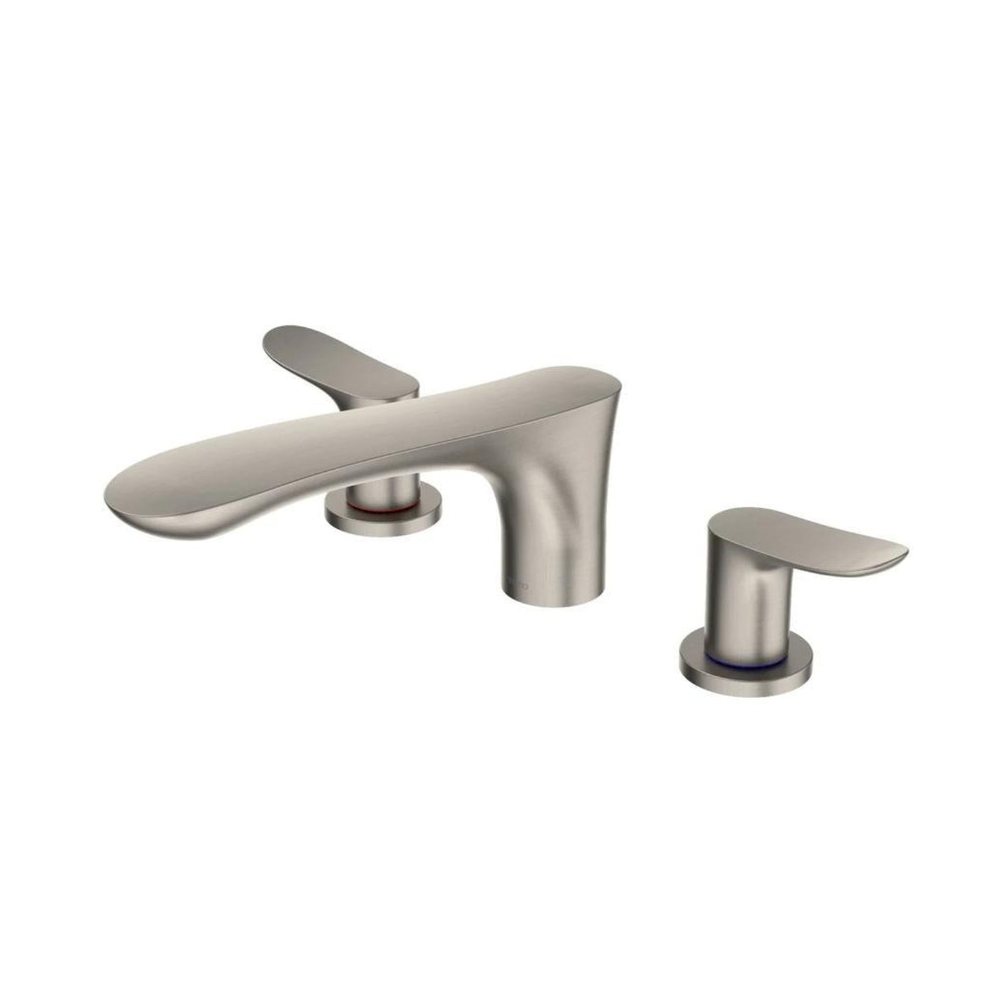 TOTO GO Brushed Nickel Three-Hole Double-Handle Deck-Mounted Roman Tub Filler