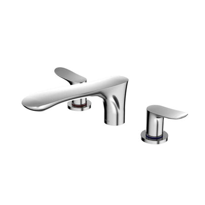 TOTO GO Polished Chrome Three-Hole Double-Handle Deck-Mounted Roman Tub Filler