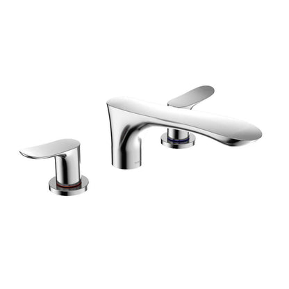 TOTO GO Polished Chrome Three-Hole Double-Handle Deck-Mounted Roman Tub Filler