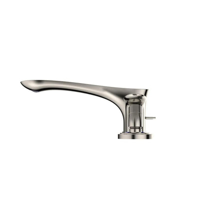 TOTO GO Polished Nickel Four-Hole Double-Handle Deck-Mounted Roman Tub Filler With Handshower Outlet