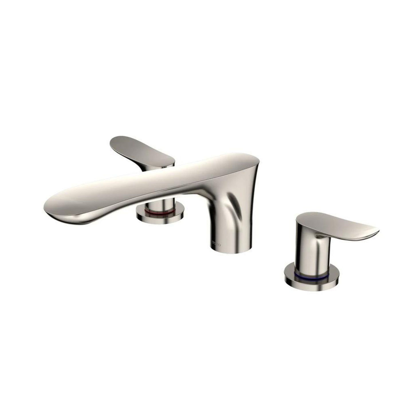 TOTO GO Polished Nickel Three-Hole Double-Handle Deck-Mounted Roman Tub Filler
