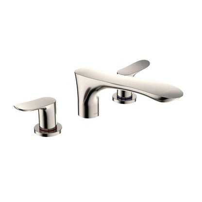TOTO GO Polished Nickel Three-Hole Double-Handle Deck-Mounted Roman Tub Filler
