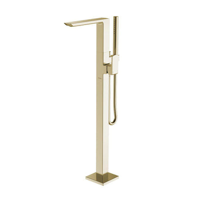 TOTO GR Polished French Gold Floor Mounted Freestanding Tub Filler With Handshower